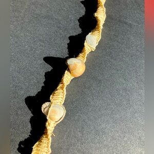 Handmade sustainable hemp & seashell necklace 19.5 inches- farmland and seashore